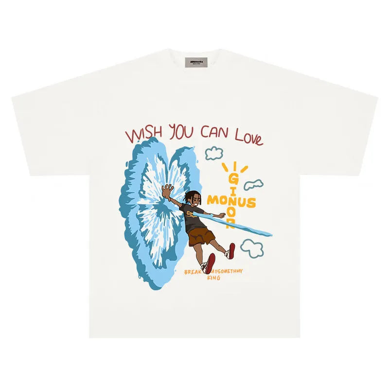 Lil Uzi Vert Cartoon Print Oversized Short-Sleeved Graphic Tee
